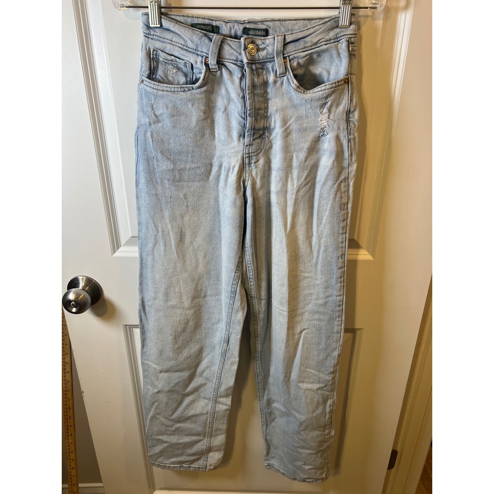 Wild‎ Fable Womens Straight Leg Jeans Super High Rise Light Wash Size 2
